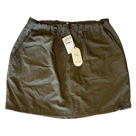 Urban Social Olive Green Cargo Parachute Skirt Size Large New With Tags - Picture 1 of 10